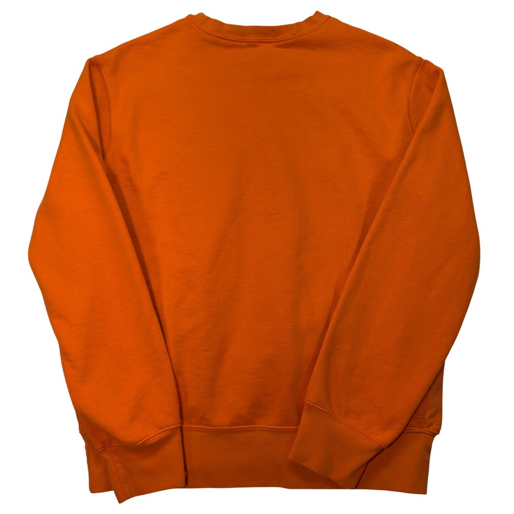 Polo Ralph Lauren Sweatshirt Mens L Orange Yellow Pony Fleece V Stitch - Picture 3 of 8